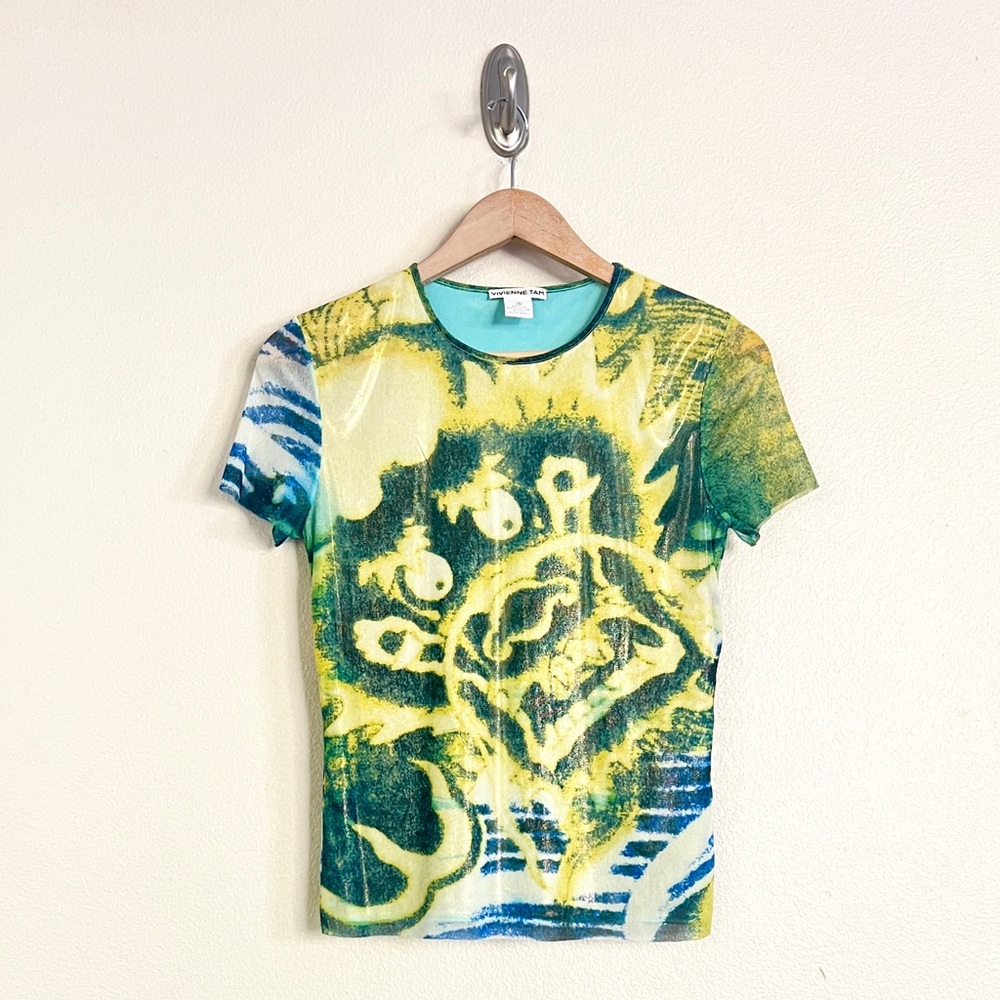 Vintage VIVIENNE TAM S/S 2000 Dragon Metallic Short Sleeve Tee + Maxi Skirt - Picture 3 of 12